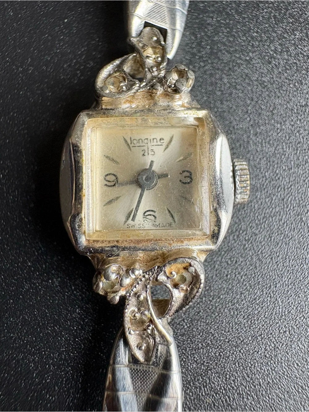 Longine‎ Silver-Tone Women's Vintage Bracelet Watch Swiss Made